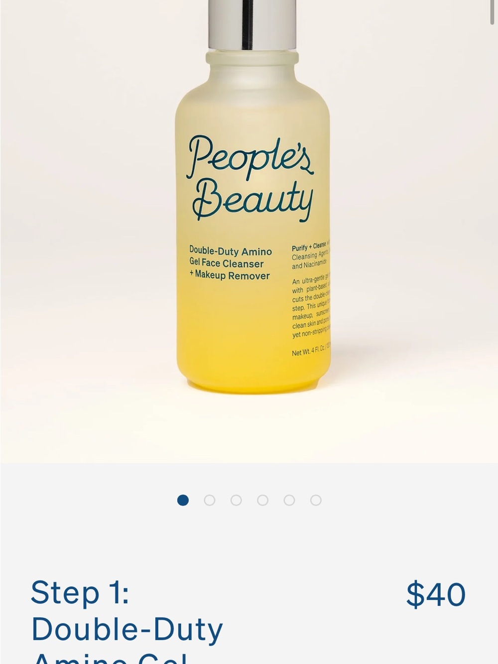 People’s Beauty Double-Duty Amino Gel Cleanser 4 oz New in box